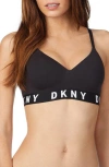 Dkny Cozy Boyfriend Underwire Bra Top Dk4521 In Y3t/dk Black