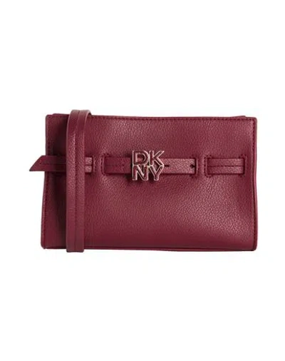 Dkny Woman Cross-body Bag Burgundy Size - Cow Leather In Red