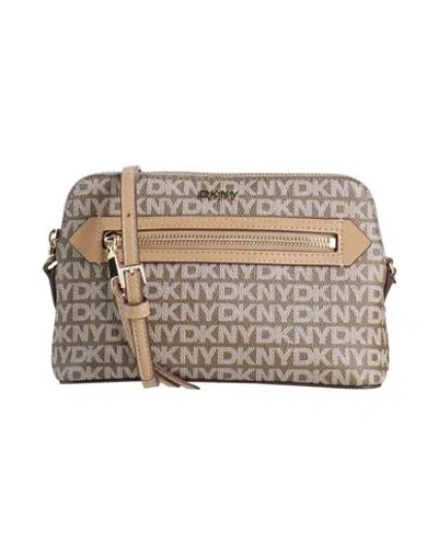 Dkny Woman Cross-body Bag Beige Size - Pvc - Polyvinyl Chloride