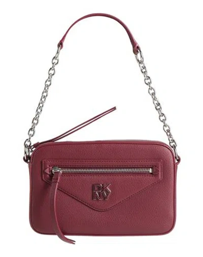 Dkny Woman Handbag Burgundy Size - Cow Leather In Red
