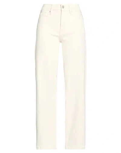 Dkny Woman Jeans Ivory Size 31 Cotton, Elastane In Neutral