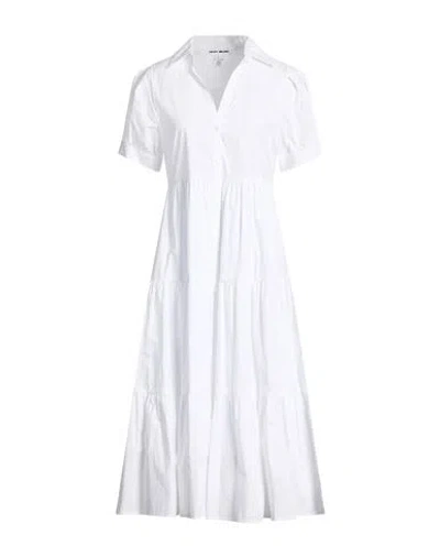 Dkny Woman Midi Dress White Size L Cotton