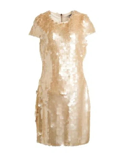 Dkny Woman Mini Dress Beige Size M Polyester In Yellow