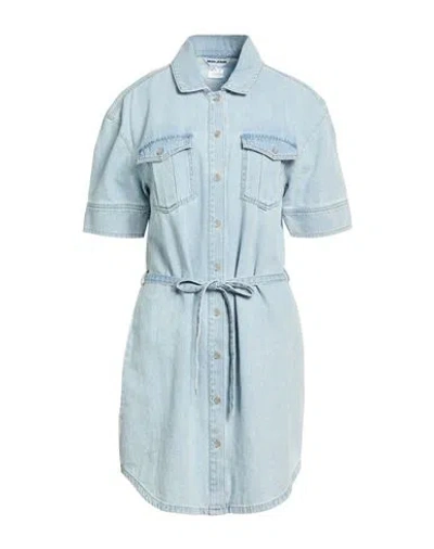 Dkny Woman Mini Dress Blue Size L Cotton