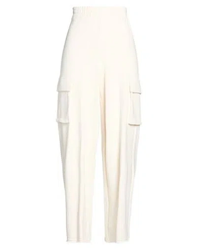Dkny Woman Pants Ivory Size M Cotton In White