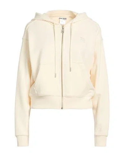 Dkny Woman Sweatshirt Cream Size L Cotton In Neutral