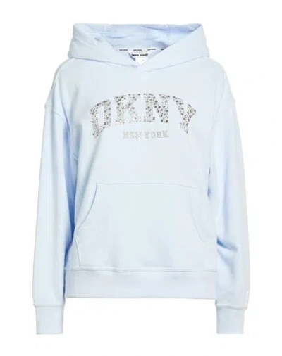 Dkny Woman Sweatshirt Sky Blue Size M Cotton