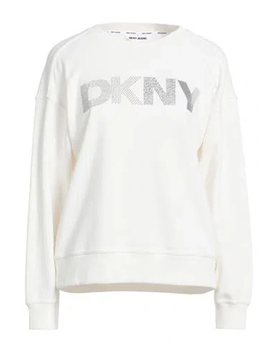 Dkny Woman Sweatshirt White Size L Cotton