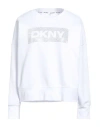 Dkny Woman Sweatshirt White Size S Cotton, Polyester