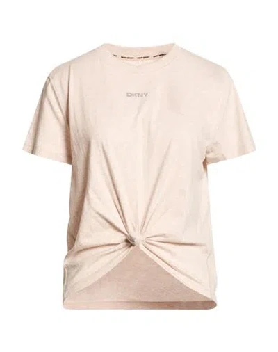 Dkny Woman T-shirt Beige Size L Cotton In Brown