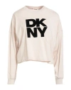 Dkny Woman T-shirt Beige Size Xs Cotton