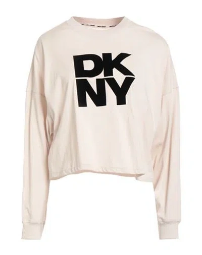 Dkny Woman T-shirt Beige Size Xs Cotton