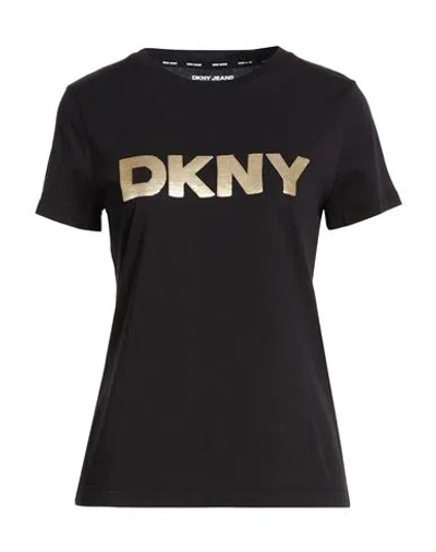 Dkny Woman T-shirt Black Size L Cotton, Modal