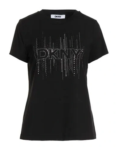Dkny Woman T-shirt Black Size M Cotton, Modal, Elastane