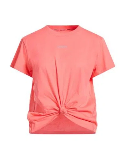 Dkny Woman T-shirt Coral Size M Cotton In Pink