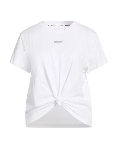 Dkny Woman T-shirt White Size L Cotton