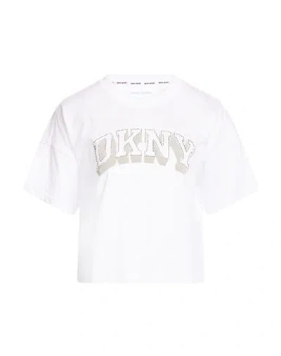 Dkny Woman T-shirt White Size L Cotton