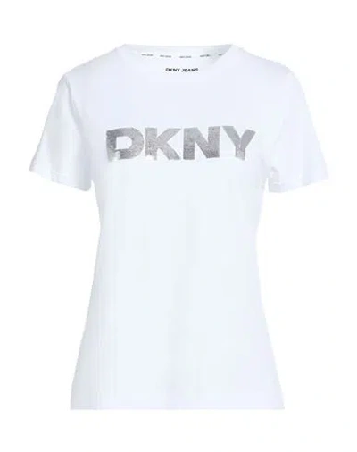 Dkny Woman T-shirt White Size L Cotton, Modal