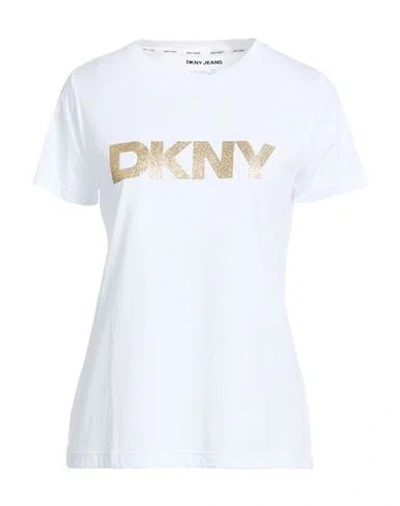Dkny Woman T-shirt White Size L Cotton, Modal