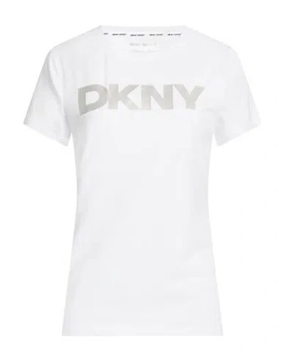 Dkny Woman T-shirt White Size M Cotton, Elastane