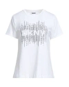 Dkny Woman T-shirt White Size M Cotton, Modal, Elastane
