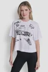 Dkny Embroidered 1989 Notebook Scribbles Graphic T-shirt In White