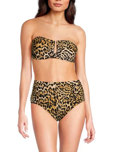 Dkny Women's 2-piece Leopard Print Bikini Set In Jaguar