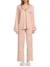 Dkny Women's 2-piece Print Pajama Set In Pink With Hearts