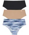 Dkny Litewear Cut Anywhere Assorted 3-pack Hipster Briefs