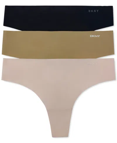 Dkny Women's 3-pk. Litewear Cut Anywear Thong Underwear Dk5026bp3 In Multi