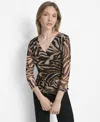 Dkny Surplice Mesh Top