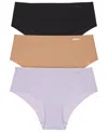 Dkny Litewear Cut Anywhere Assorted 3-pack Hipster Briefs In Multi