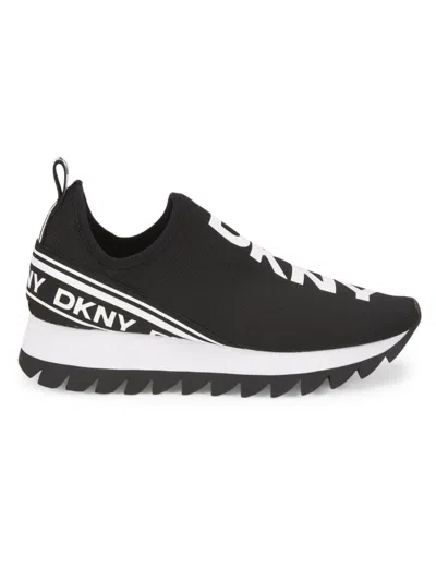 Dkny Women's Abbi Logo Low-top Slip-on Sneakers In Black