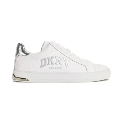 Dkny Women's Abeni Arch Lace Up Sneaker In Bright White/silver In Multi