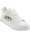Dkny Women's Abeni Arch Raffia Logo Low-top Sneakers In Bright White
