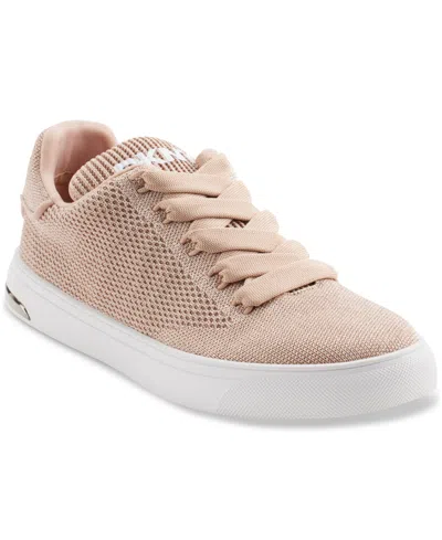 Dkny Women's Embellished Logo Low Top Sneakers In Pale Blush