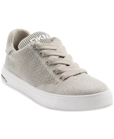 Dkny Women's Abeni Lace-up Low-top Sneakers In Stone Grey,silver