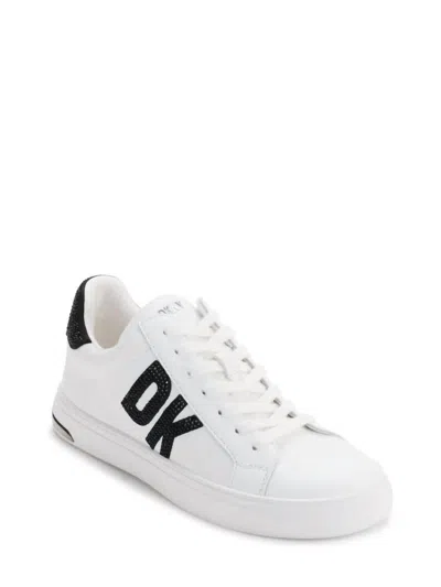 Dkny Women's Abeni Lace Up Sneaker In Bright White/black