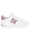 Dkny Women's Abeni Logo Leather Sneakers In White Mauve