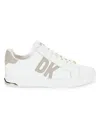 Dkny Women's Abeni Logo Leather Sneakers In White Stone