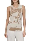 Dkny Petite Printed Sleeveless Knit Top In Brown