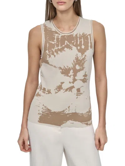 DKNY WOMEN'S ABSTRACT KNIT TANK