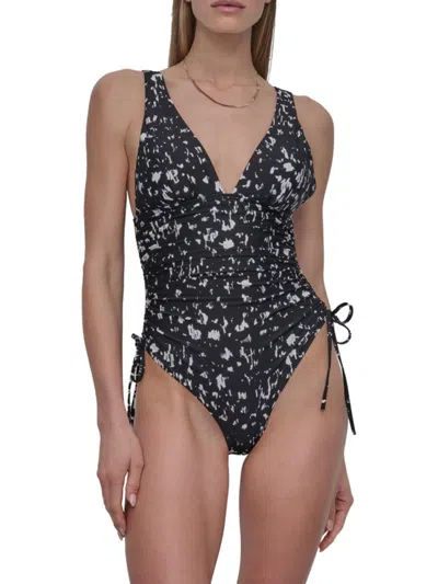 Dkny Women's Abstract-print One-piece Swimsuit