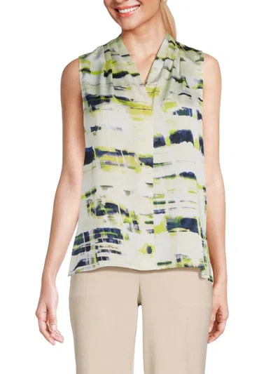 Dkny Women's Abstract Top In Yellow