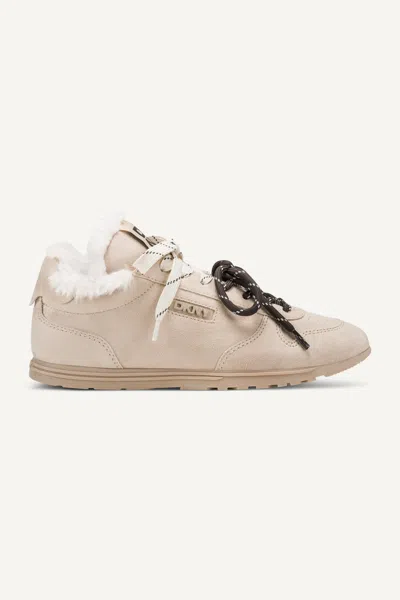 Dkny Women's Amanda Fur Lace-up Sneaker In Brown