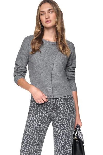 Dkny Women's Assymetric Button Hem Cardigan In Gray