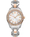 Dkny Women's Astoria Midi Glitz Silver Dial Rose Gold-two-tone Stainless Steel Bracelet Watch 33mm