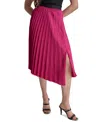 Dkny Asymmetrical Pleated Skirt In Raspbrry C