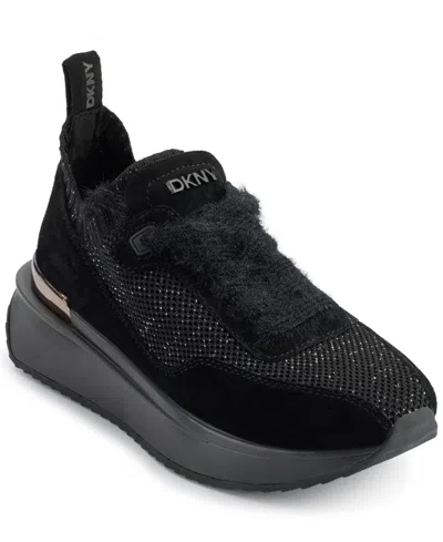 Dkny Women's Aveline Lace Up Sneakers In Black