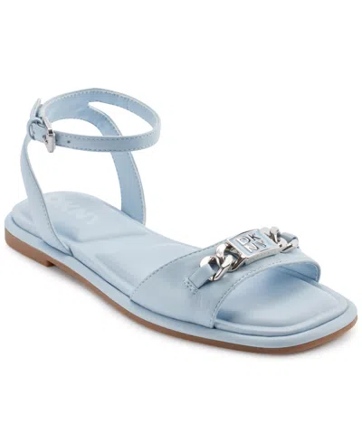Dkny Women's Bacliff Ankle Strap Flats In Celeste Blue